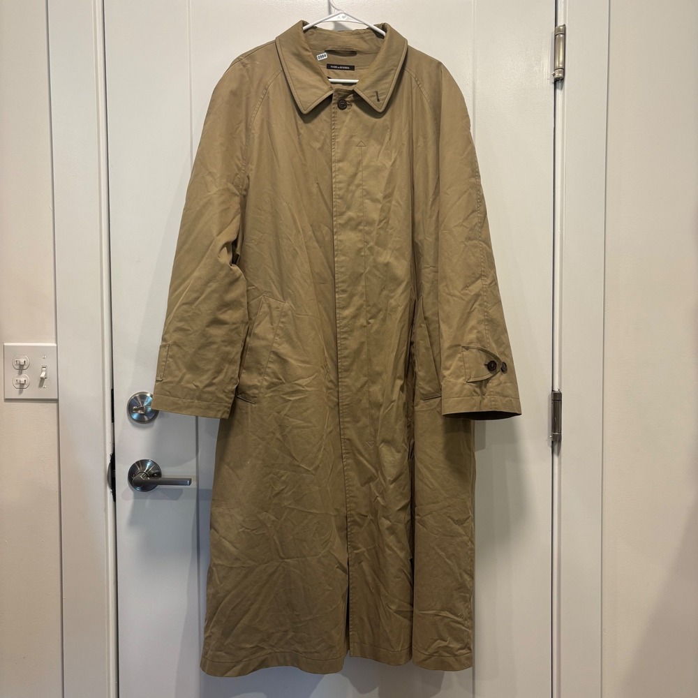 Schneiders Salzburg Franco Trench Coat Men 42 Khaki Tan Made in Austria Longline